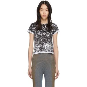 Eckhaus Latta Printed Lapped Baby Tee in Astrakhan
